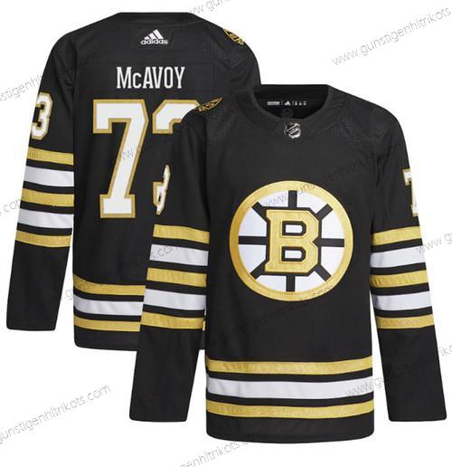 Herren Boston Bruins #73 Charlie Mcavoy 100th Jahrestag Strickerei Trikots – Schwarz