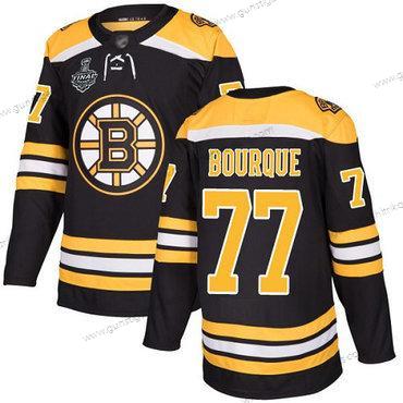 Herren Boston Bruins #77 Ray Bourque Heimtrikots Authentisch 2019 Stanley Cup Final Bound Strickerei Hockey Trikots – Schwarz