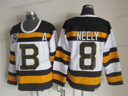 Herren Boston Bruins #8 Cam Neely 75Th Retro CCM Trikots – Weiß