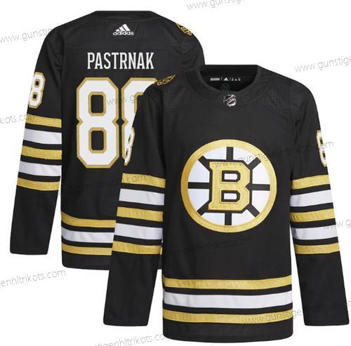 Herren Boston Bruins #88 David Pastrnak 100th Jahrestag Strickerei Trikots – Schwarz