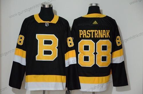 Herren Boston Bruins #88 David Pastrnak Retro Authentisch Strickerei Hockey Trikots – Schwarz