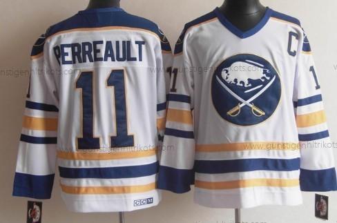 Herren Buffalo Sabres #11 Gilbert Perreault Retro CCM Trikots – Weiß