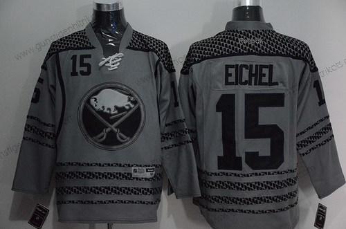 Herren Buffalo Sabres #15 Jack Eichel Charcoal NHL Reebok Trikots – Grau