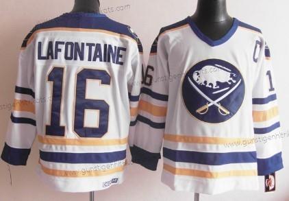 Herren Buffalo Sabres #16 Pat Lafontaine Retro CCM Trikots – Weiß