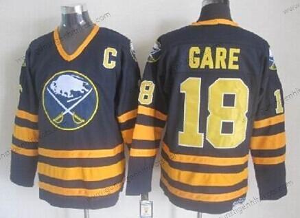 Herren Buffalo Sabres #18 Danny Gare Retro CCM Trikots – Marineblau Blau