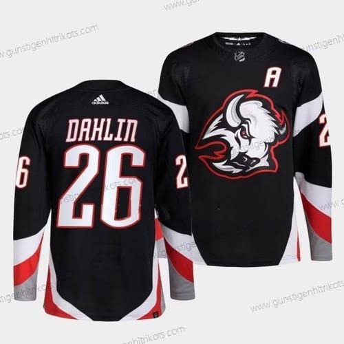 Herren Buffalo Sabres #26 Rasmus Dahlin 2022-23 Strickerei Trikots – Schwarz