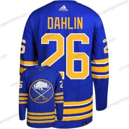 Herren Buffalo Sabres #26 Rasmus Dahlin Strickerei Trikots – Blau