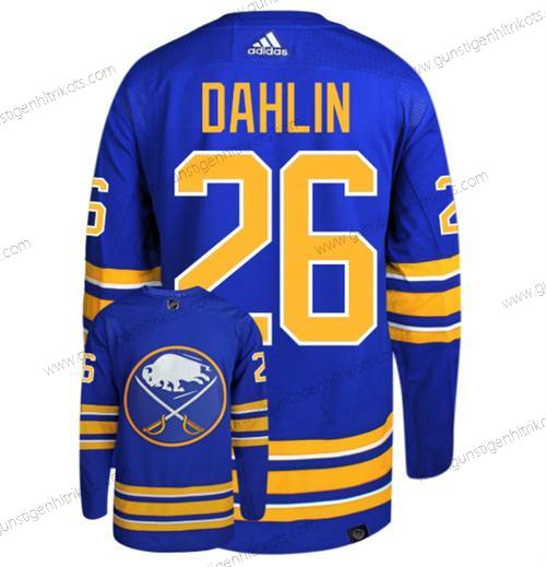 Herren Buffalo Sabres #26 Rasmus Dahlin Strickerei Trikots – Blau