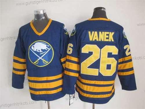 Herren Buffalo Sabres #26 Thomas Vanek 1983-84 CCM Vintage Trikots – Marineblau Blau