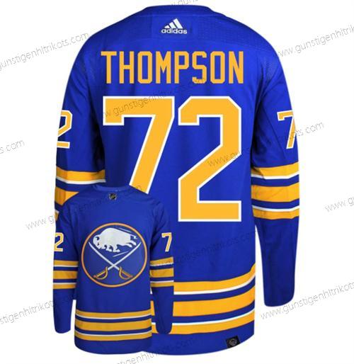 Herren Buffalo Sabres #72 Tage Thompson Strickerei Trikots – Blau