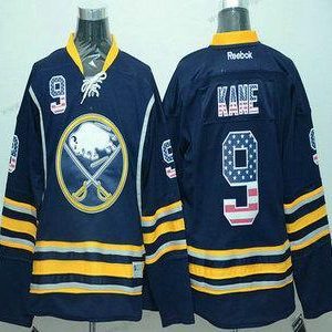 Herren Buffalo Sabres #9 Evander Kane Reebok USA Flag Hockey Trikots – Rot