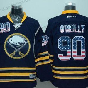 Herren Buffalo Sabres #90 Ryan O’Reilly Reebok USA Flag Hockey Trikots – Marineblau Blau