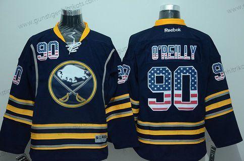 Herren Buffalo Sabres #90 Ryan O’Reilly Reebok USA Flag Hockey Trikots – Marineblau Blau