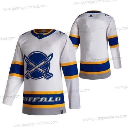 Herren Buffalo Sabres Leer 2020-21 Rückseite Retro Strickerei NHL Trikots – Weiß