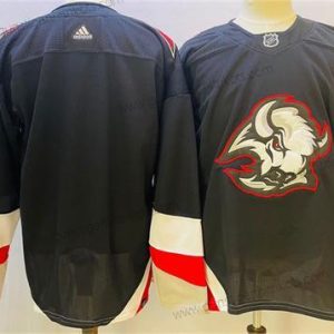 Herren Buffalo Sabres Leer 2022-23 Strickerei Trikots – Schwarz