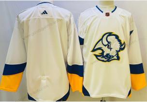 Herren Buffalo Sabres Leer 2022 Rückseite Retro Authentisch Trikots – Weiß