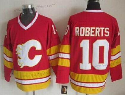 Herren Calgary Flames #10 Gary Roberts Ausweichtrikot Retro CCM Trikots – Rot