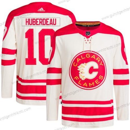 Herren Calgary Flames #10 Jonathan Huberdeau 2023 Klassisch Primegreen Strickerei Trikots – Creme