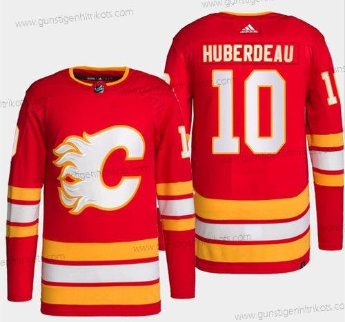 Herren Calgary Flames #10 Jonathan Huberdeau Strickerei Trikots – Rot