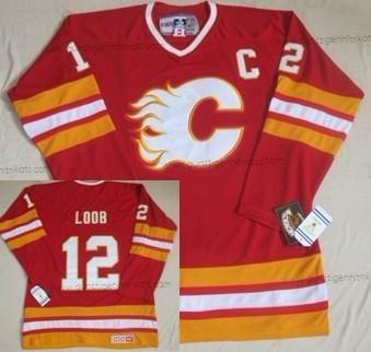 Herren Calgary Flames #12 Hakan Loob Ausweichtrikot Retro CCM Trikots – Rot