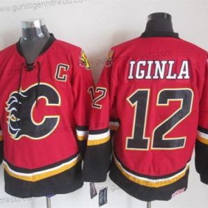 Herren Calgary Flames #12 Jarome Iginla 2003 Retro CCM Trikots – Rot