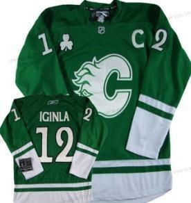 Herren Calgary Flames #12 Jarome Iginla St. Patrick’S Day Trikots – Grün