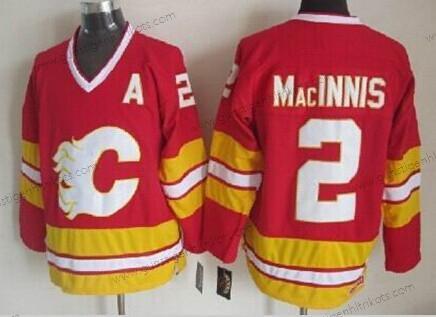 Herren Calgary Flames #2 Al Macinnis Ausweichtrikot Retro CCM Trikots – Rot