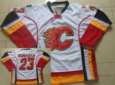 Herren Calgary Flames #23 Sean Monahan Trikots – Weiß