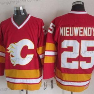 Herren Calgary Flames #25 Joe Nieuwendyk Retro CCM Trikots – Rot