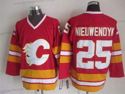 Herren Calgary Flames #25 Joe Nieuwendyk Retro CCM Trikots – Rot