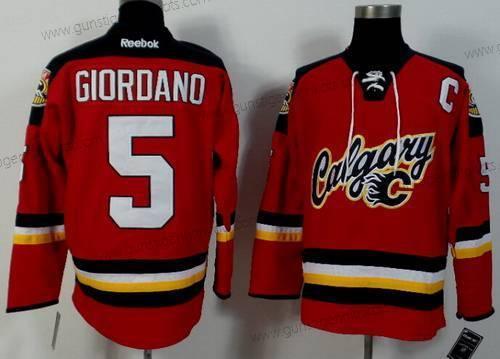 Herren Calgary Flames #5 Mark Giordano 2014 Trikots – Rot