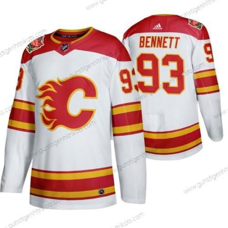 Herren Calgary Flames #93 Sam Bennett 2019 Heritage Klassisch Authentisch Trikots – Weiß