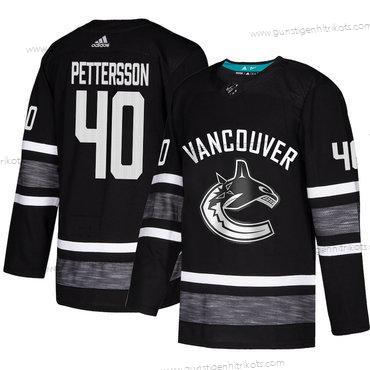 Herren Canucks #40 Elias Pettersson Authentisch 2019 All-Star Strickerei Hockey Trikots – Schwarz