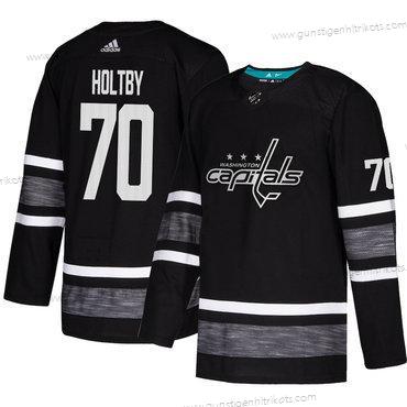 Herren Capitals #70 Braden Holtby Authentisch 2019 All-Star Strickerei Hockey Trikots – Schwarz