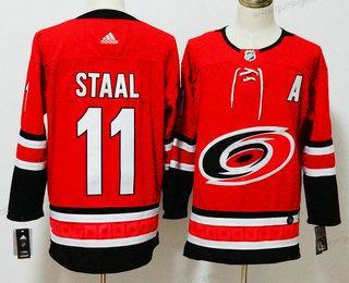 Herren Carolina Hurricanes #11 Jordan Staal 2017-2018 Hockey Strickerei NHL Trikots – Rot