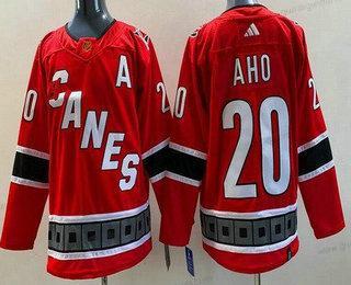 Herren Carolina Hurricanes #20 Sebastian Aho 2022 Rückseite Retro Authentisch Trikots – Rot