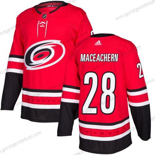 Herren Carolina Hurricanes #28 Mackenzie Maceachern Strickerei Trikots – Rot