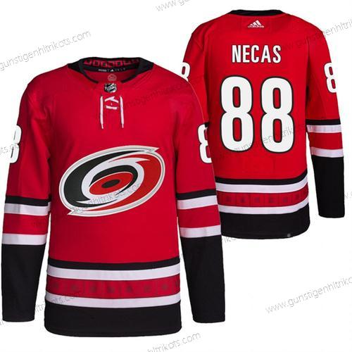 Herren Carolina Hurricanes #88 Martin Necas Strickerei Trikots – Rot