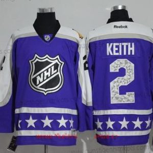 Herren Central Division Chicago Blackhawks #2 Duncan Keith Reebok 2017 NHL All-Star Strickerei Ice Hockey Trikots – Lila