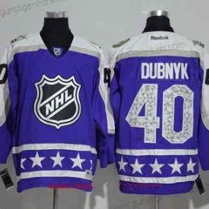 Herren Central Division Minnesota Wild #40 Devan Dubnyk Reebok 2017 NHL All-Star Strickerei Ice Hockey Trikots – Lila