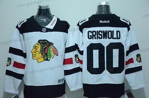 Herren Chicago Blackhawks #00 Clark Griswold 2016 Stadium Series Strickerei NHL Trikots – Weiß