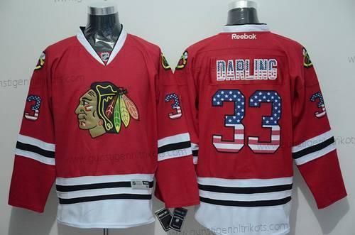 Herren Chicago Blackhawks #00 Scott Darling USA Flag Trikots – Rot