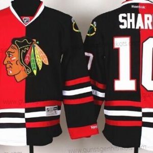 Herren Chicago Blackhawks #10 Patrick Sharp #2 Two Tone Trikots – Rot Schwarz