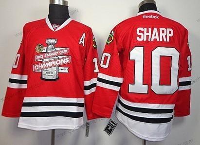 Herren Chicago Blackhawks #10 Patrick Sharp 2013 Champions Commemorate Trikots – Rot