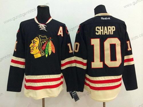 Herren Chicago Blackhawks #10 Patrick Sharp 2015 Winter Klassisch Trikots – Schwarz