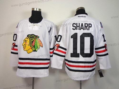 Herren Chicago Blackhawks #10 Patrick Sharp 2015 Winter Klassisch Trikots – Weiß