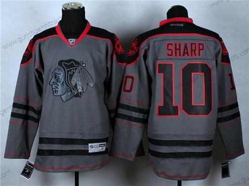 Herren Chicago Blackhawks #10 Patrick Sharp Charcoal Trikots – Grau