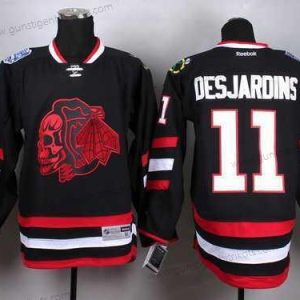 Herren Chicago Blackhawks #11 Andrew Desjardins 2014 Stadium Series With Skulls Trikots – Schwarz Rot