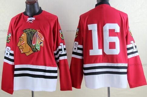 Herren Chicago Blackhawks #16 Bobby Hull 1960-61 Retro CCM Trikots – Rot