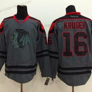 Herren Chicago Blackhawks #16 Marcus Kruger Charcoal Trikots – Grau